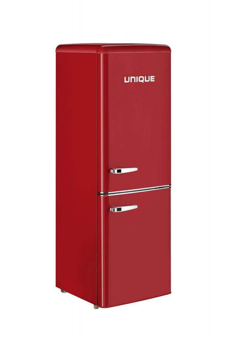 Unique 9 Cu/Ft Bottom Mount Retro Refrigerator in Red - Perfect for Cabin Depot Shop