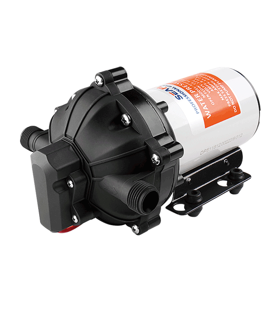 5GPM 110V Diaphragm Pump 60PSI Profile View, by Seaflo, sold by Off-Grid Living Solutions Provider, The Cabin Depot Canada/USA