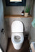 Separett Tiny 1270 Toilet with Internal Urine Tank in small modern washroom, ideal for cabins, tiny houses, and boats. Available at Cabin Depot.