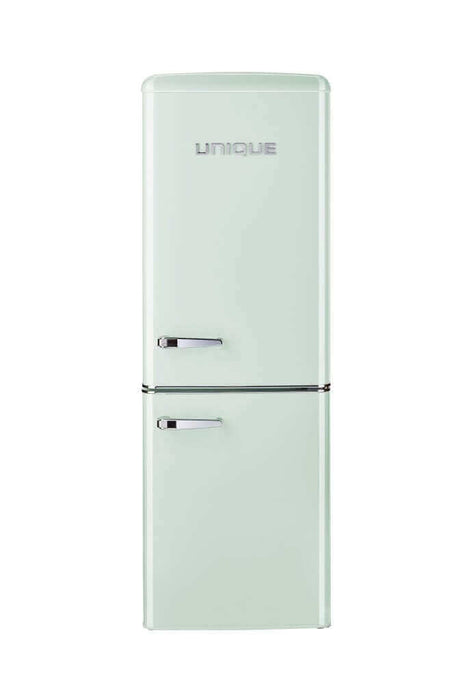 Unique 9 Cu/Ft Bottom Mount Retro Refrigerator from Cabin Depot, energy-efficient AC model with inverter for off-grid use.