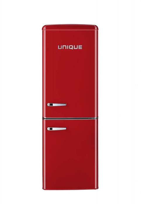 Unique 9 Cu/Ft Retro Bottom Mount Refrigerator in red, ideal for cabin. Available at Cabin Depot.