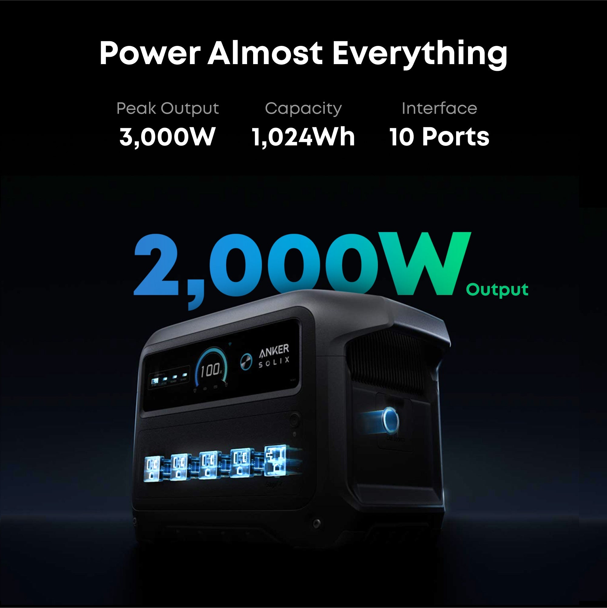 Anker SOLIX C1000 Gen2 2000W 1024Wh Power Station