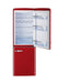 Red Unique 9 Cu/Ft Retro Bottom Mount Refrigerator at Cabin Depot, open door view.