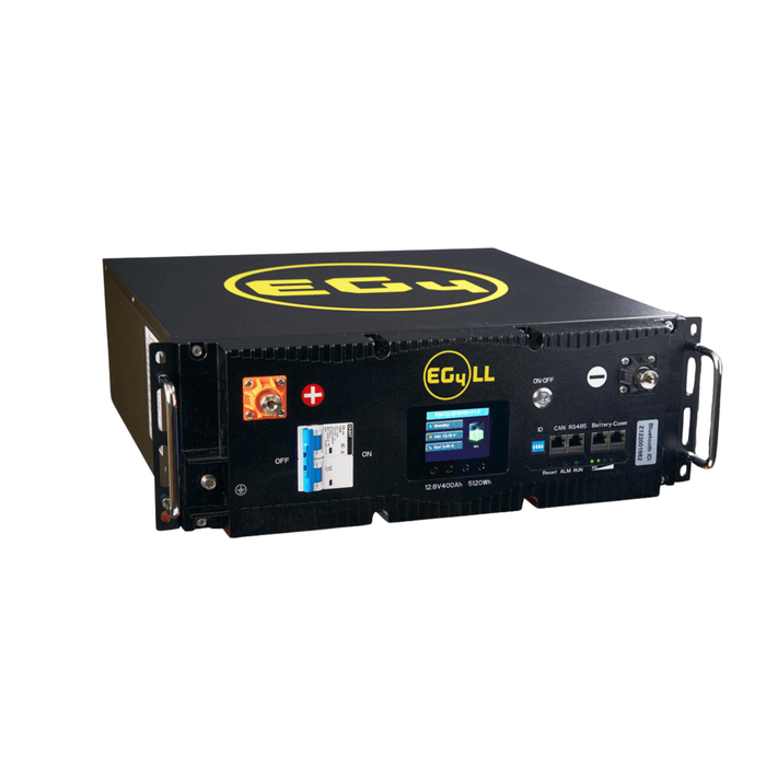 EG4 12V 400AH Lithium Server Rack Battery with BMS, available at Cabin Depot, showcasing advanced design and reliable power capacity.