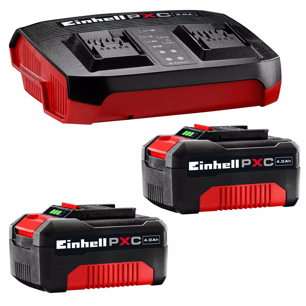Einhell 18V 2 x 4.0AH Power X-Charge Battery & Dual Port Charger Starter Kit
