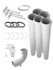Cinderella Freedom Ventilation Installation Kit from Cabin Depot with pipes and clamps for incineration toilet installation.
