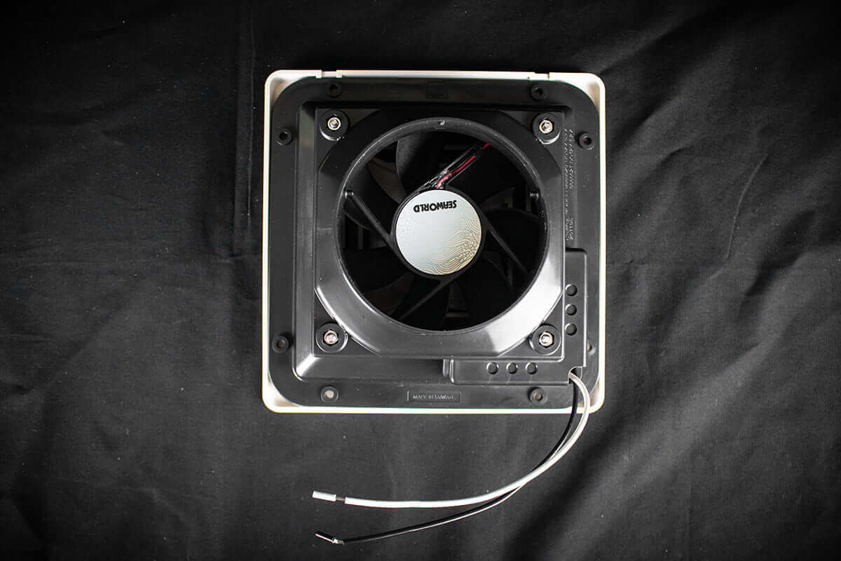 Kedron 12V DC Waterproof Exhaust Fan for RVs, cabins, and boats by Cabin Depot, ideal for ventilation in off-grid living spaces.