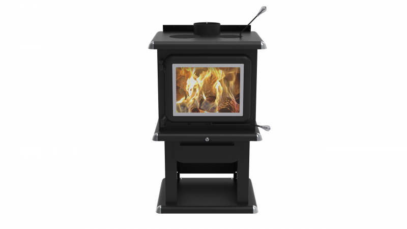 J.A. ROBY Antares Chrome Wood Stove
