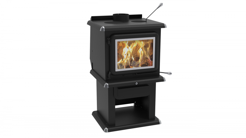 J.A. ROBY Antares Chrome Wood Stove