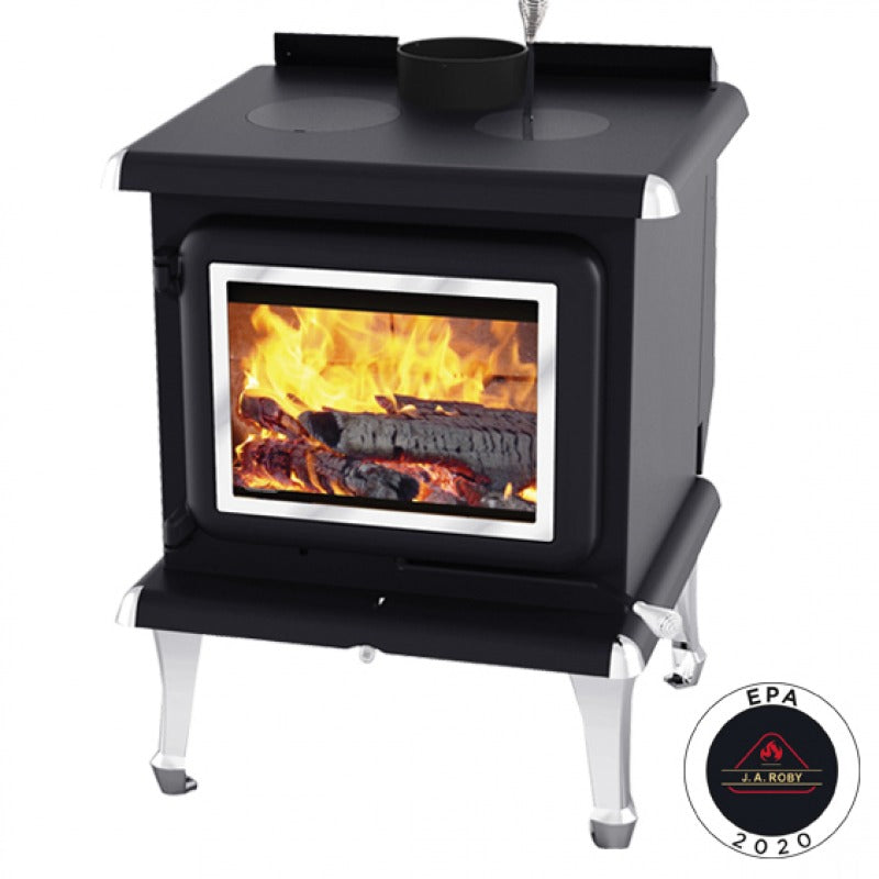 J.A. ROBY Sirius Chrome Wood Stove