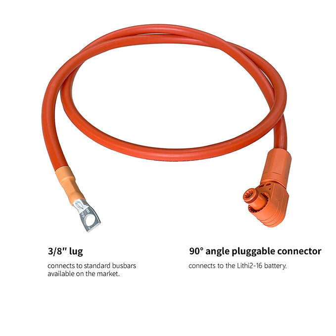 RUiXU OP140 1/0 AWG Cables - 3/8" Lug With 90 Deg