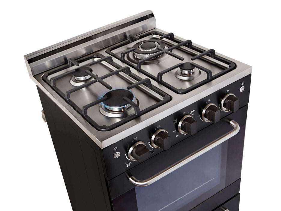 Unique Prestige 24" convection gas range with electric ignition, perfect for compact kitchen spaces - Available at Cabin Depot