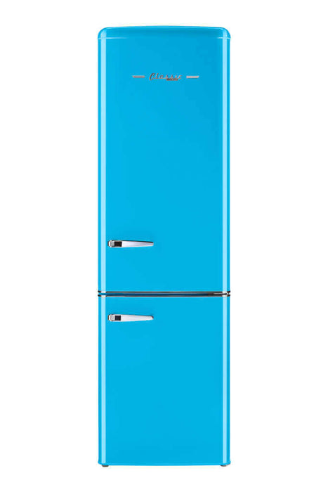 Unique 9 Cu/Ft Bottom Mount Retro Refrigerator in blue available at Cabin Depot. Energy-efficient, 110vAC, ideal for retro-themed kitchens.