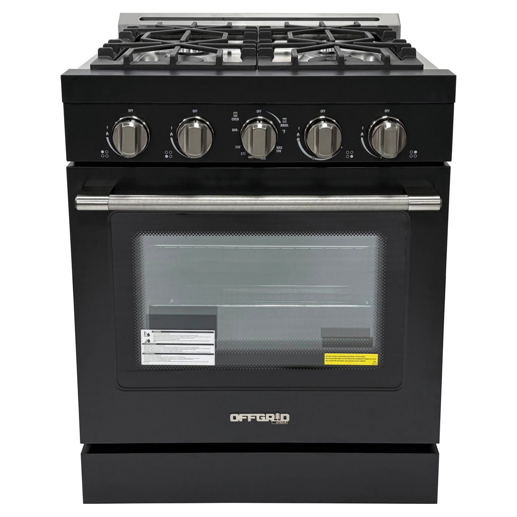 Unique 30" Modern Off-Grid Propane Range - Black