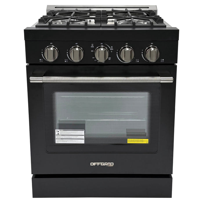 Unique 30" Modern Off-Grid Propane Range - Black