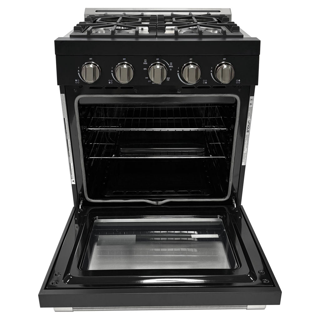 Unique 30" Modern Off-Grid Propane Range - Black