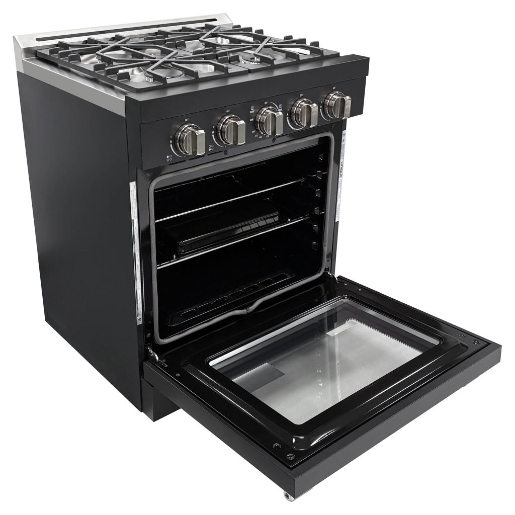 Unique 30" Modern Off-Grid Propane Range - Black