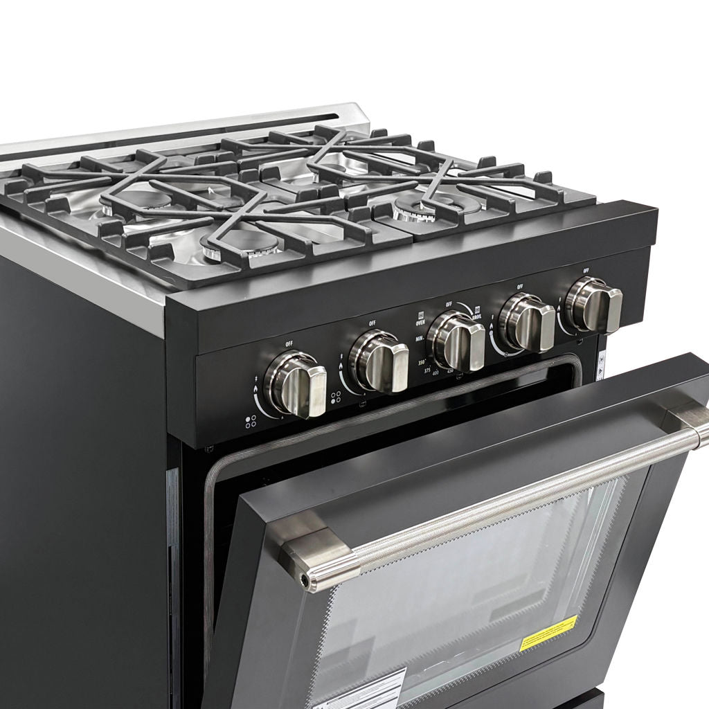 Unique 30" Modern Off-Grid Propane Range - Black