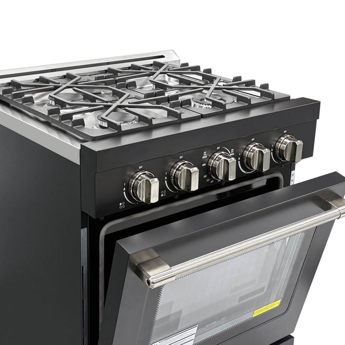 Unique 30" Modern Off-Grid Propane Range - Black