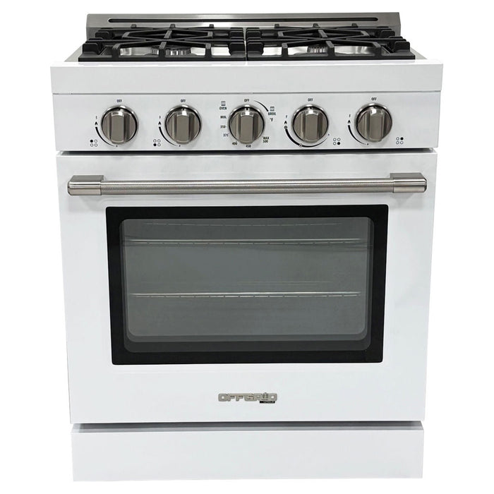 Unique 30" Modern Off-Grid Propane Range - White