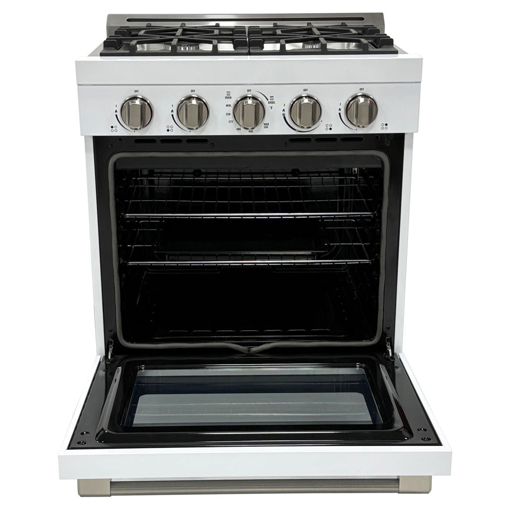 Unique 30" Modern Off-Grid Propane Range - White