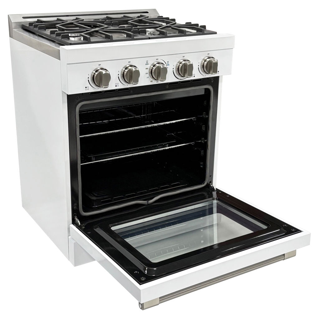 Unique 30" Modern Off-Grid Propane Range - White