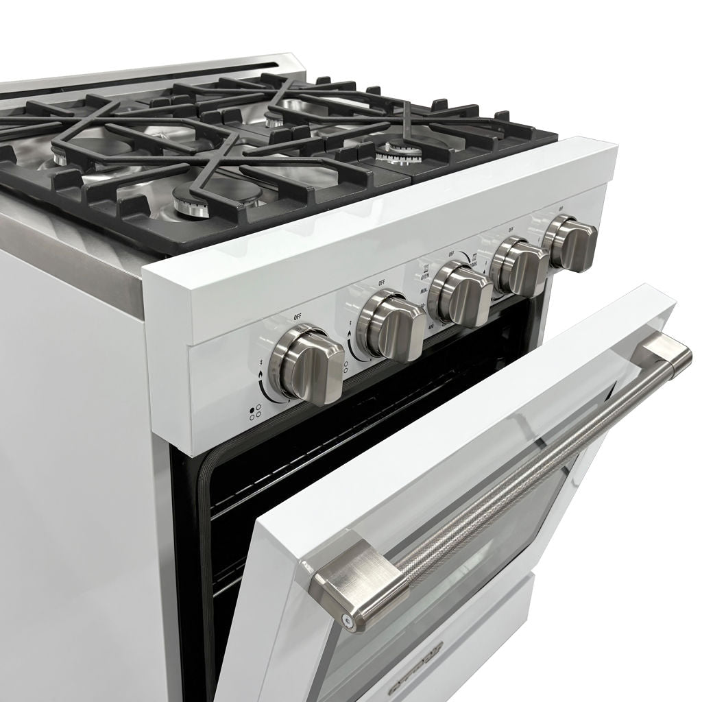 Unique 30" Modern Off-Grid Propane Range - White