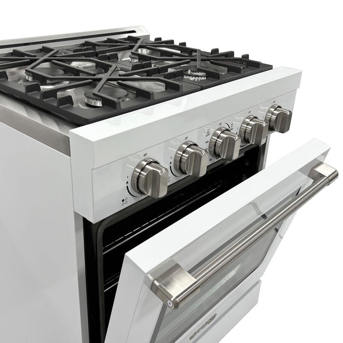 Unique 30" Modern Off-Grid Propane Range - White