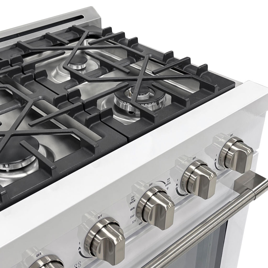 Unique 30" Modern Off-Grid Propane Range - White