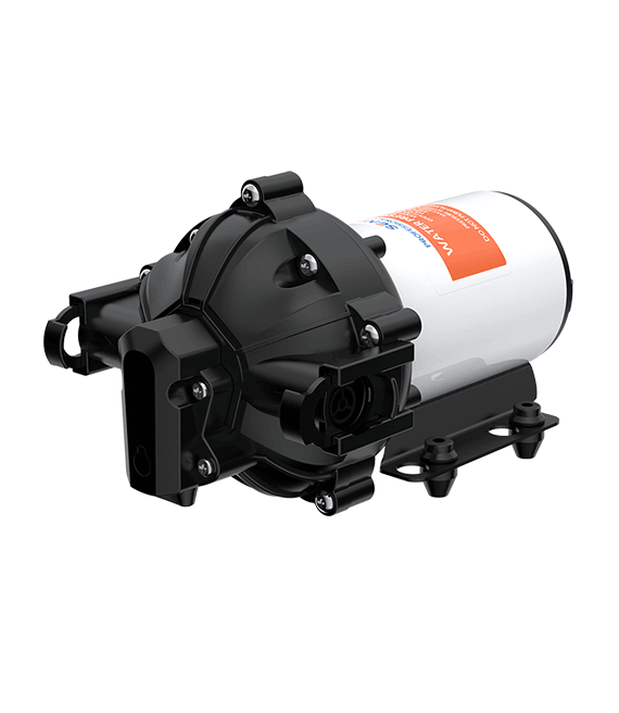 5GPM 12V Diaphragm Pump 60PSI Profile View, by Seaflo, sold by Off-Grid Living Solutions Provider, The Cabin Depot Canada/USA