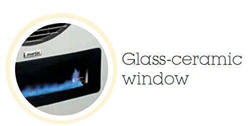 Glass-ceramic window of Martin 20,000 BTU Direct Vent Natural Gas Heater from Cabin Depot
