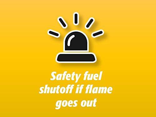 Safety fuel shutoff feature for Martin Two Burner Infrared Propane Heater from Cabin Depot.