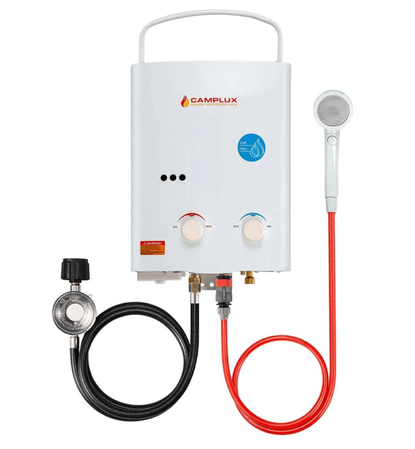 Camplux 5L Propane Portable Tankless Water Heater, CSA Certified, Ideal for Campsites, Cabin Depot, Outdoor Use
