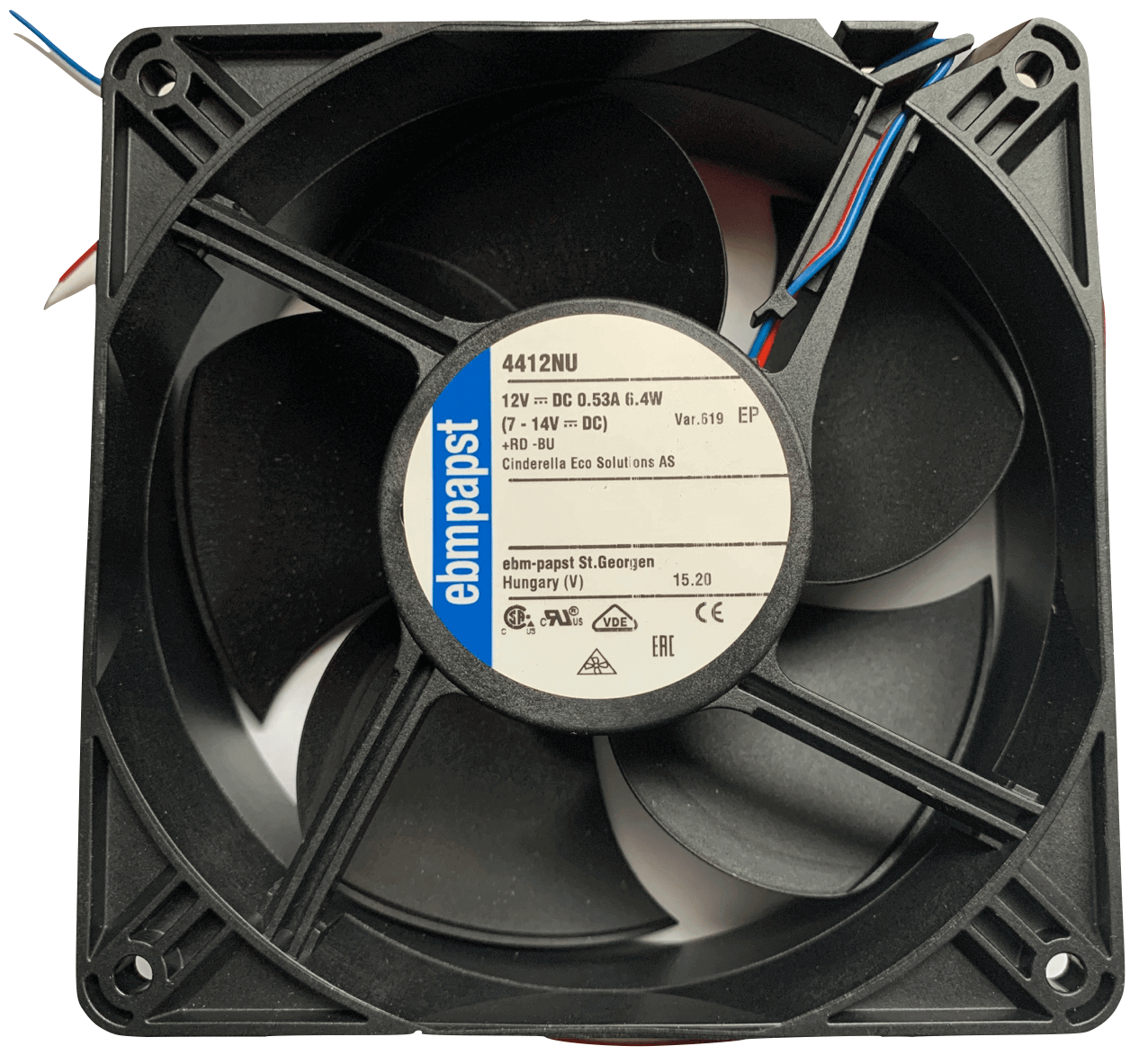 Cinderella 119 x 38mm 12VDC Axial Fan for Freedom and Comfort, Cabin Depot Exhaust Fan