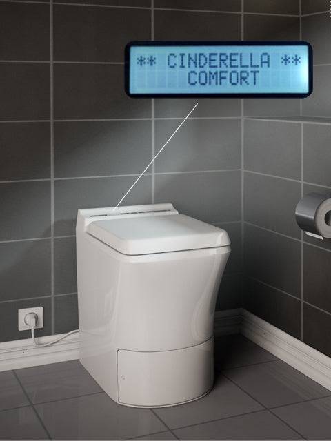 Cinderella® Comfort Incineration Toilet by The Cabin Depot, eco-friendly electric model designed for AC power.