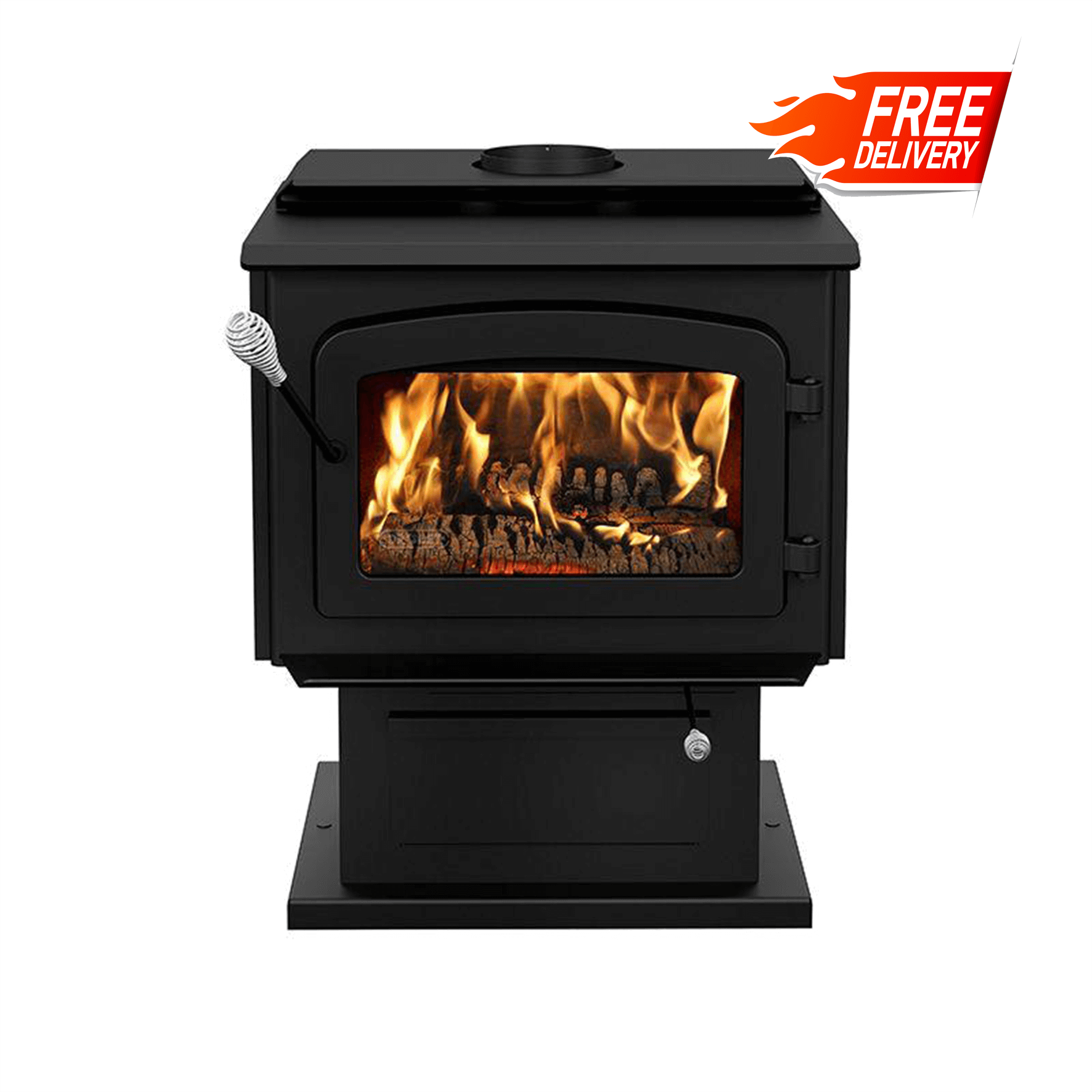 Drolet Escape 1800 Wood Stove with free shipping; ideal for cabins, EPA certified, from Cabin Depot.