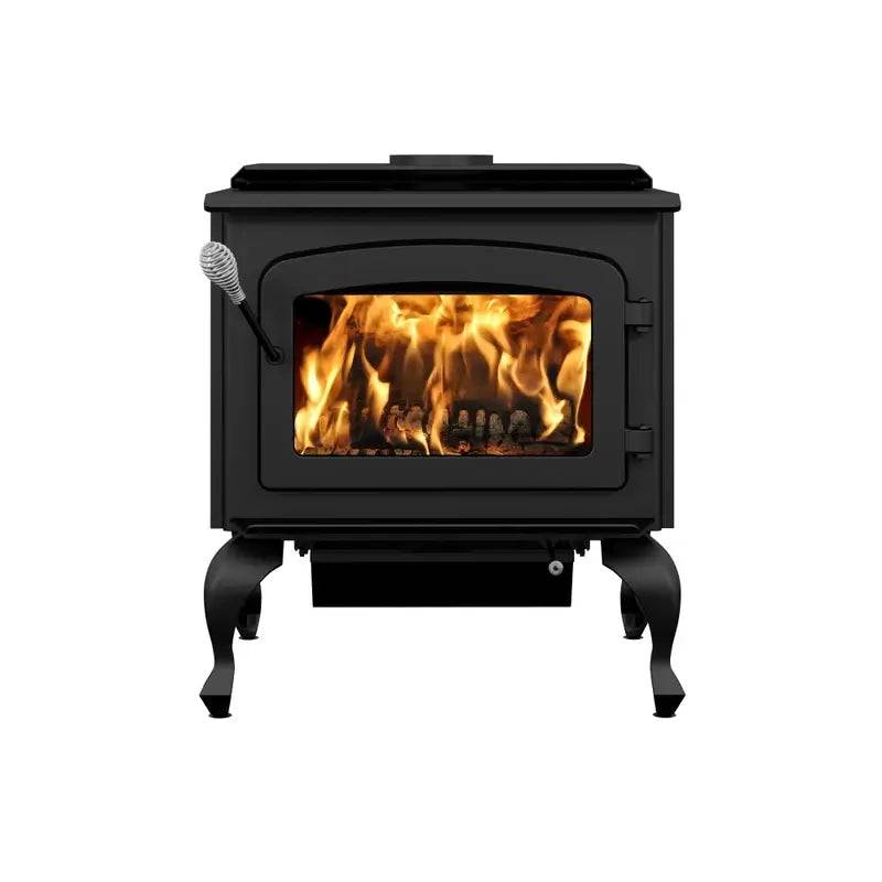Drolet Escape 1800 Wood Stove on Legs for cabins - 8-hour burn time, EPA certified, at Cabin Depot. Free shipping available.