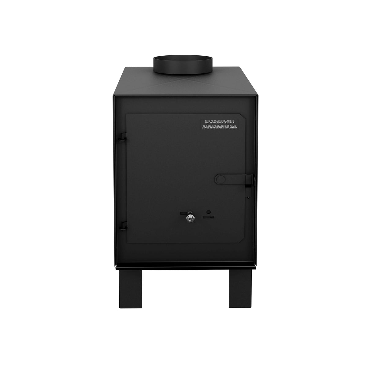 Drolet Hunter Camp Stove - Cabin Depot portable stovetop for temporary installations, ideal for cooking and warmth in outdoor settings.