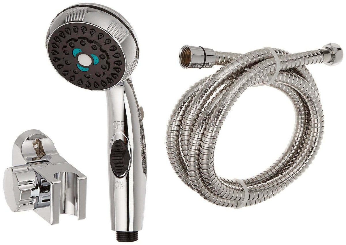 Eccotemp Chrome Shower Head with Massage Spray and Stainless Steel Hose - Cabin Depot