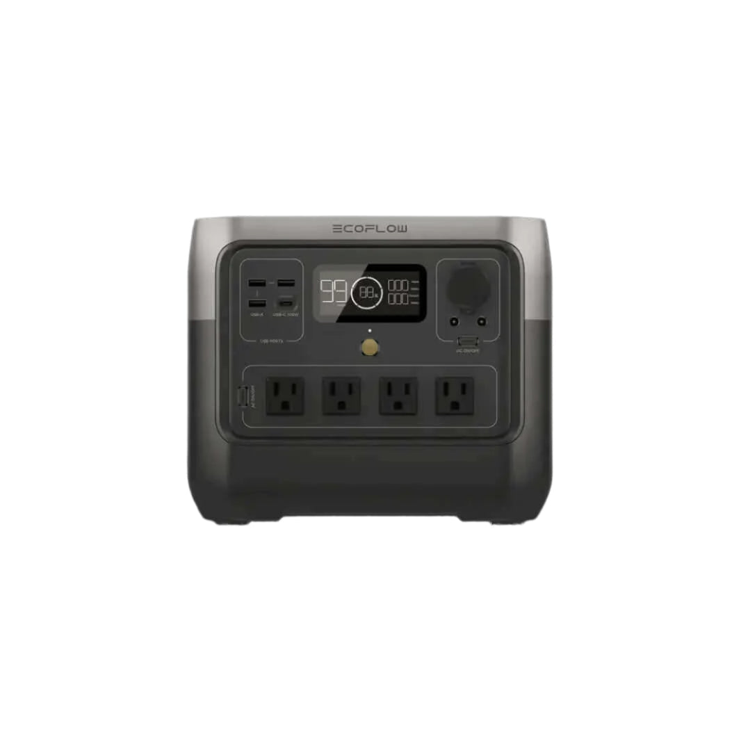 EcoFlow RIVER 2 Pro Portable Power Station with X-Stream Charge, available at Cabin Depot, front view on black background.