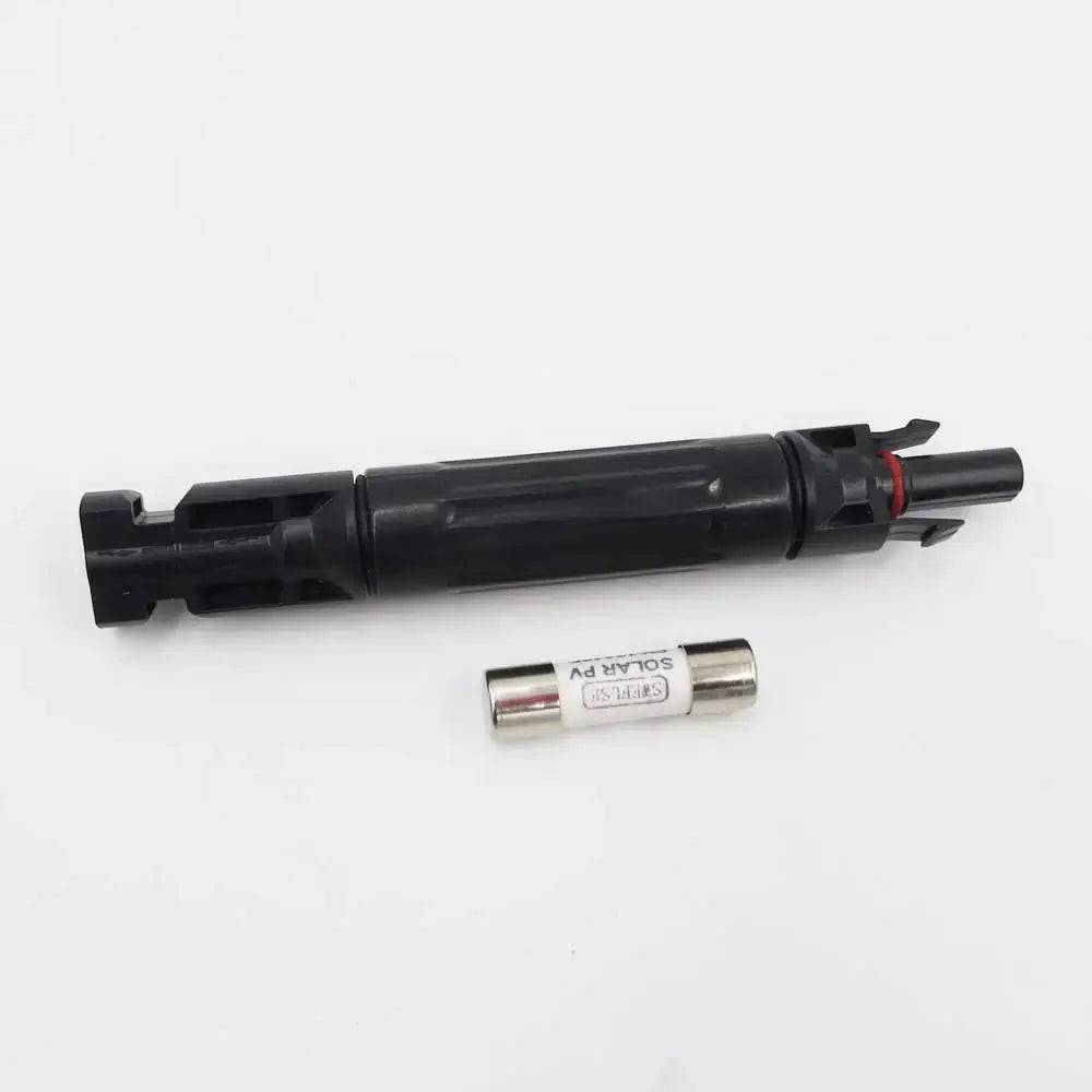 Solar connector and fuse from Cabin Depot for EcoFlow DELTA 2 Max Portable Power Station, ensuring safety and compatibility with solar energy systems.