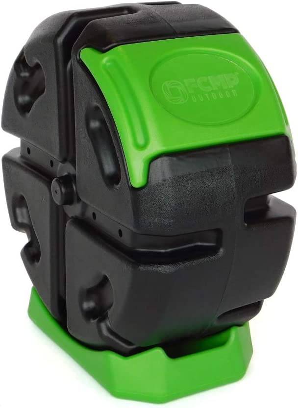 FCMP Outdoor 18.7Gal Green Tumbling Composter, easy mixing, mobility, great for eco-friendly gardening solutions from Cabin Depot.