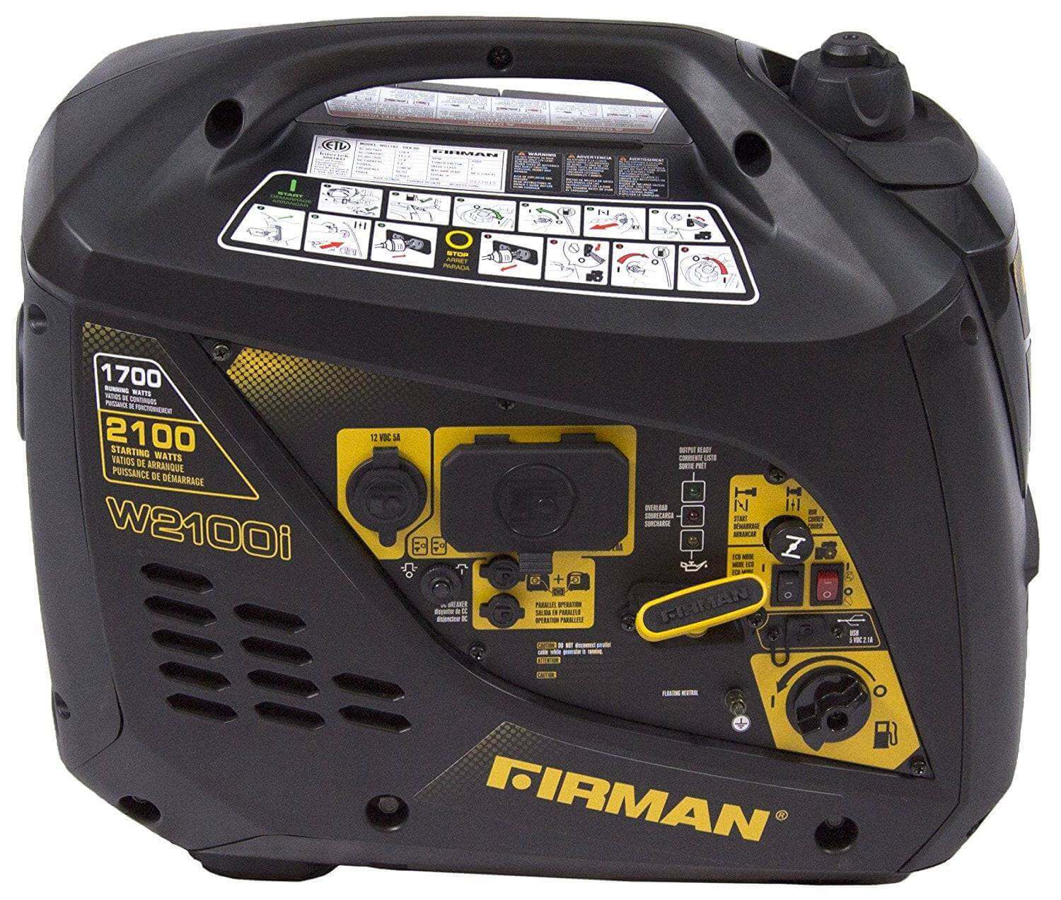 Firman Whisper Series 2100W Gas Portable Generator, cETL, CARB Certified - Available at Cabin Depot