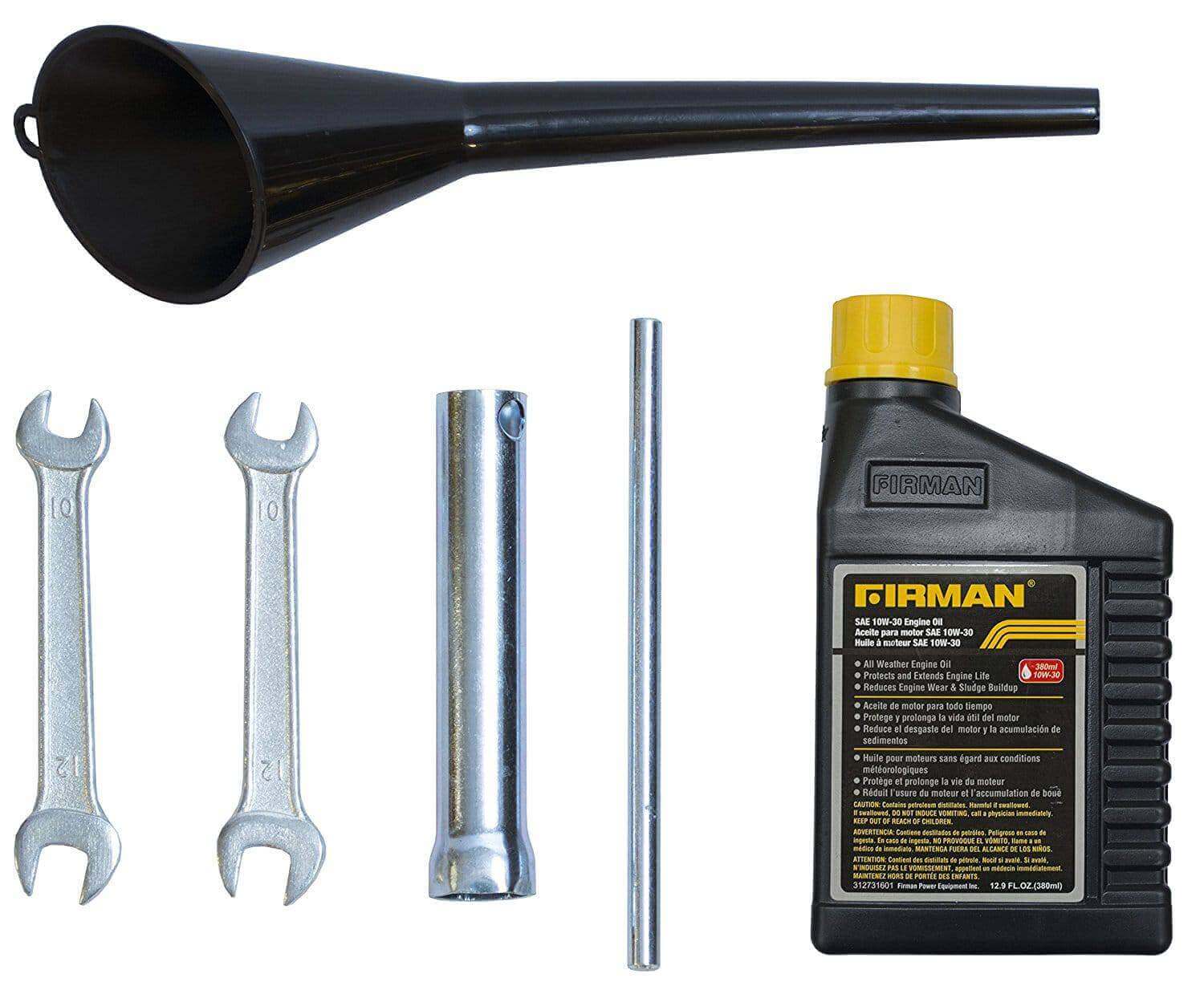Firman generator maintenance kit with oil, funnel, wrenches, and tools for portable generators | Cabin Depot accessories