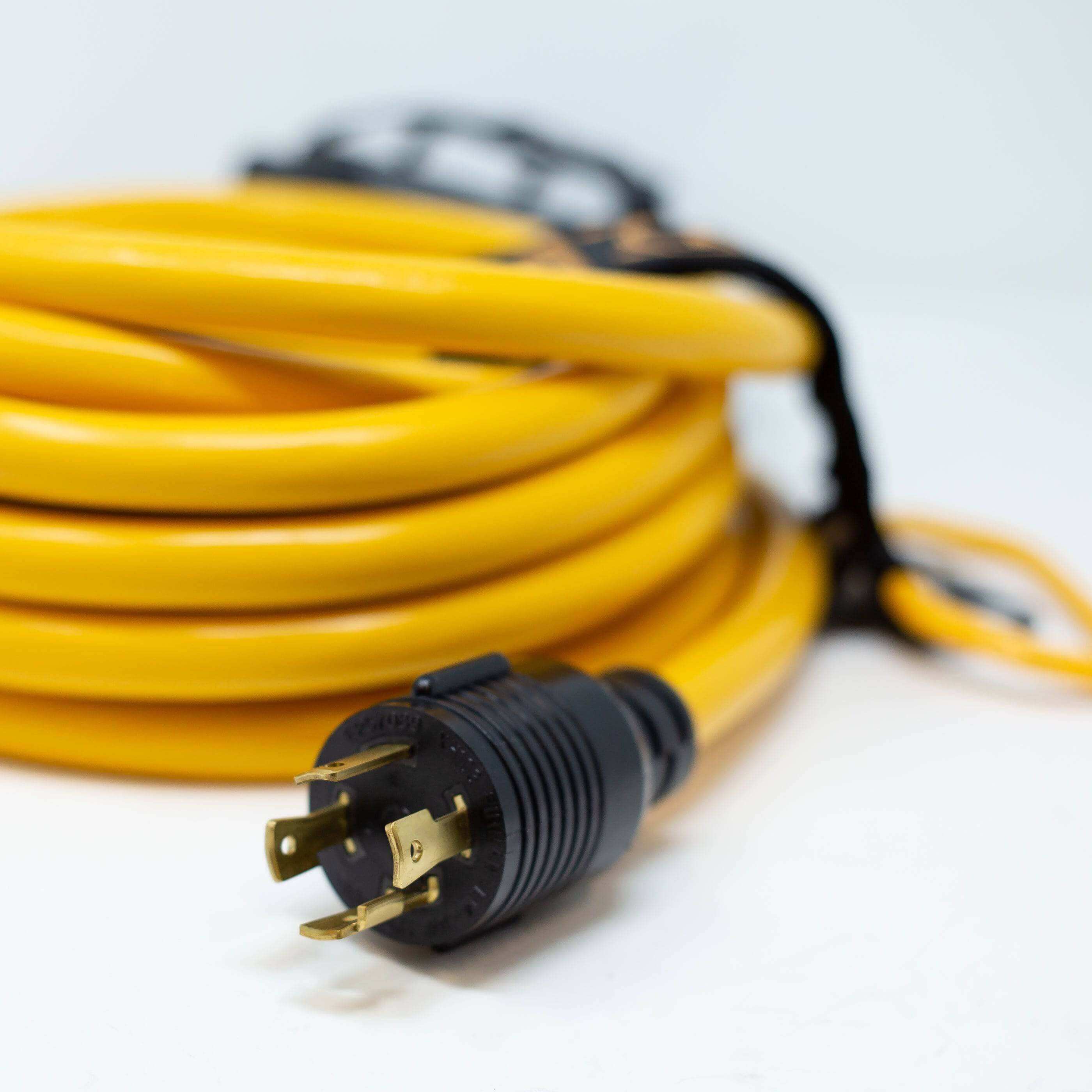 Firman 30A L14-30P Power Cord at Cabin Depot - 10 Gauge, 25FT, Weatherproof, 4 Outlets, Gold Color