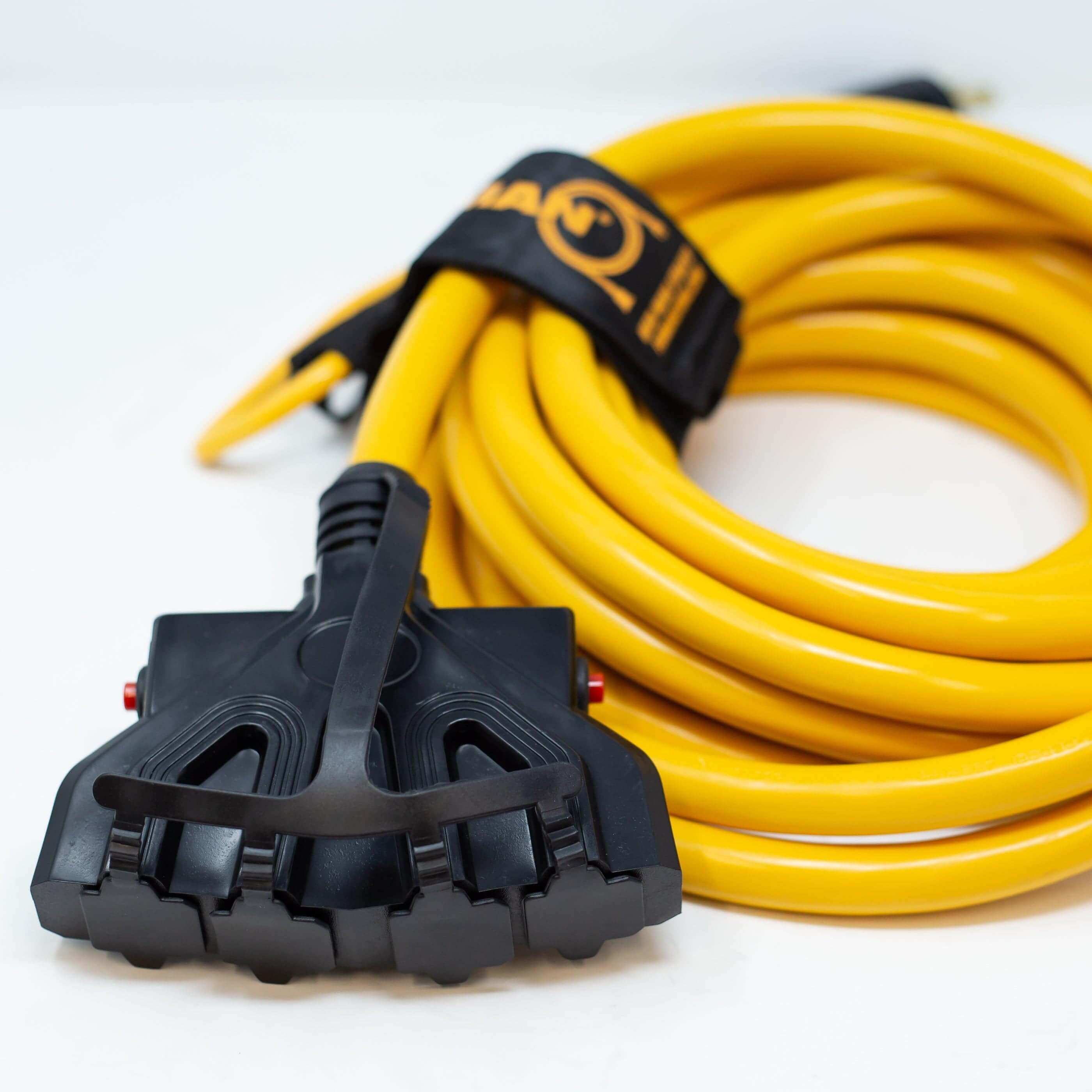 Firman 30A L14-30P to 5-20Rx4 Power Cord, 25FT, outdoor use, split outlets, gold, available at Cabin Depot, 10 gauge with circuit breakers.