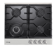 GaslandChef 24" black tempered glass cooktop with 4 burners, compatible with LPG and natural gas. Available at Cabin Depot.