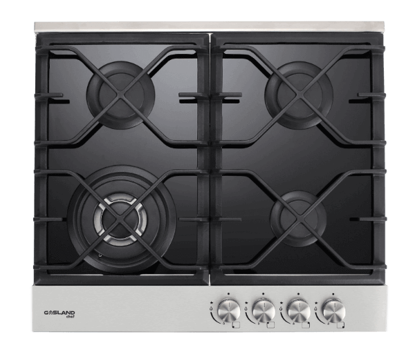 GaslandChef 24" black tempered glass cooktop with 4 burners, compatible with LPG and natural gas. Available at Cabin Depot.