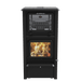 Gemini-R Wood Burning Cookstove by J.A. Roby with top oven, ideal for space-saving heating and cooking, available at Cabin Depot.