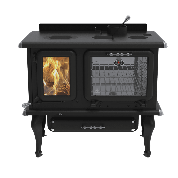 J.A. Roby Marmiton Wood Burning Cookstove at Cabin Depot, eco-friendly appliance for cabins, EPA-certified, traditional design